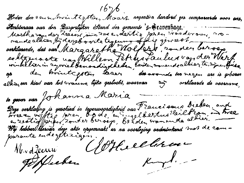 1906 geb reg 1676 Johanna M dv WPP vd Werf - M Wolfers